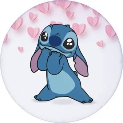 Lilo a Stitch – stydlivý v srdíčkách – jedlý obrázek na dort