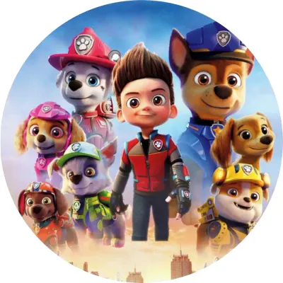 Paw Patrol – Tlapková Patrola – filmový Ryder s partou – jedlý obrázek na dort