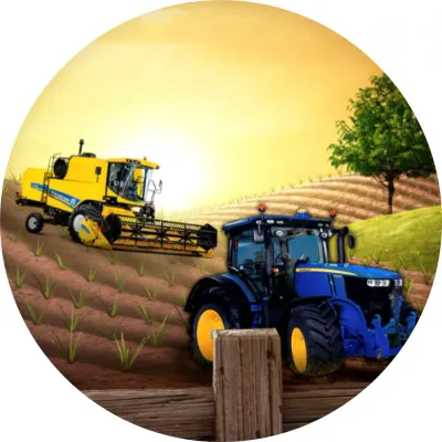 Traktor a Kombajn – jedlý obrázek na dort