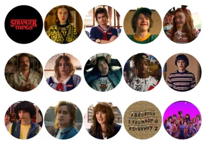 Stranger Things – 15 koleček – jedlý papír na cupcakes