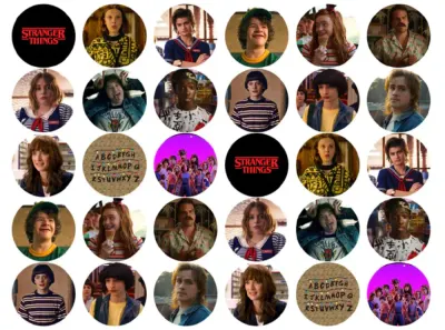 Stranger Things – 30 koleček – jedlý papír na cupcakes