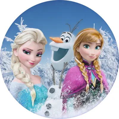 Frozen – Elsa, Olaf a Anna v lese – jedlý obrázek na dort