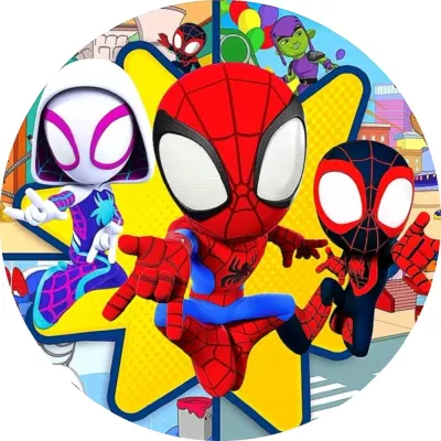 Spiderman – Spidey na žluté hvězdě – jedlý obrázek na dort