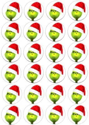 Grinch – Vánoce – jedlý papír na hranatý dort