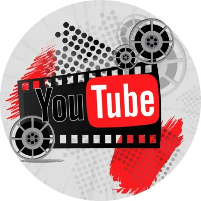 Youtube – logo s filmovými kotouči – jedlý obrázek na dort