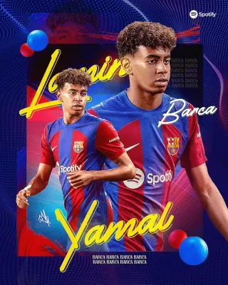 FC Barcelona – Lamine Yamal – jedlý papír na hranatý dort