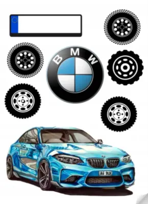 BMW – Auto – jedlý papír na hranatý dort