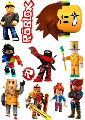 Roblox – velké výřezy postaviček – jedlý papír na hranatý dort