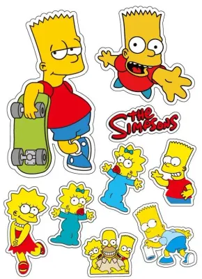 Simpsonovi – Bart na skateboardu a Líza – jedlý papír na hranatý dort