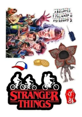 Stranger Things – výřezy s Demogorgonem – jedlý papír na hranatý dort