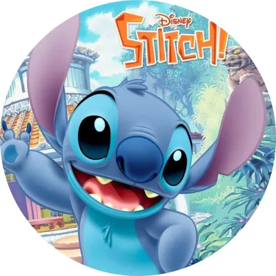 Lilo a Stitch – s nápisem Stitch! – jedlý obrázek na dort