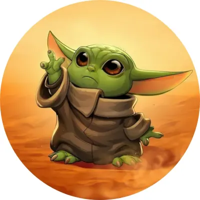 Star Wars – Baby Yoda Grogu – jedlý obrázek na dort