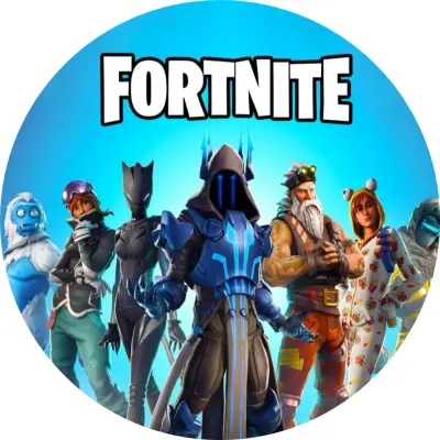 Fortnite – hrdinové na modrém nebi – jedlý obrázek na dort