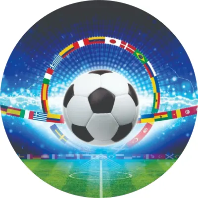Fotbal – míč s vlajkami – jedlý obrázek na dort