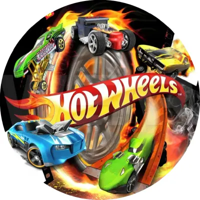 Hot Wheels – ohnivý looping – jedlý obrázek na dort
