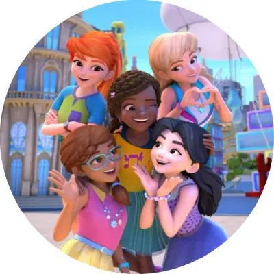 Lego Friends – kamarádky ve městě – jedlý obrázek na dort