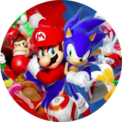 Super Mario a Sonic – jedlý obrázek na dort