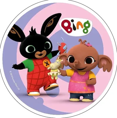 Bing – Bing a Sula na růžovém – jedlý obrázek na dort