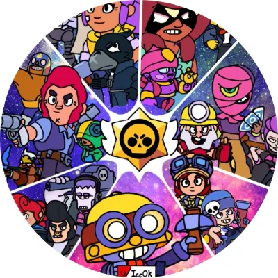 Brawl Stars – hrdinové v dílcích – jedlý obrázek na dort