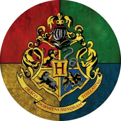 Harry Potter Bradavický Znak – erb s latinským heslem – jedlý obrázek na dort