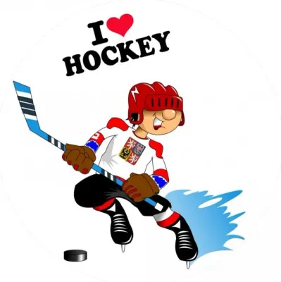 I Love Hockey – jedlý obrázek na dort