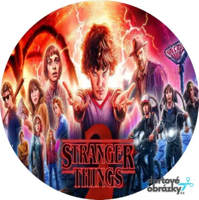 Stranger Things – plakát druhé série – jedlý obrázek na dort