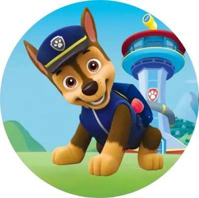 Paw Patrol – Tlapková Patrola – Chase před věží – jedlý obrázek na dort