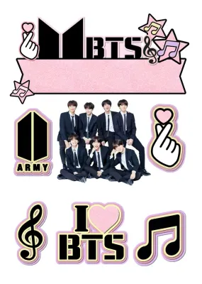 BTS – jedlý papír na hranatý dort