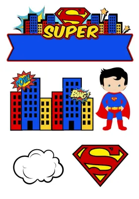 Superman – jedlý papír na hranatý dort