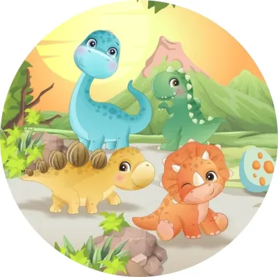 Dinosauři – roztomilá mláďata – jedlý obrázek na dort