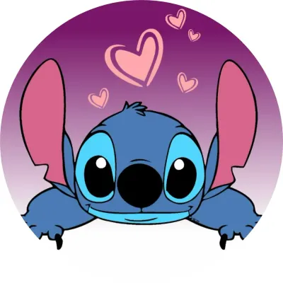 Lilo a Stitch – vykukuje pod srdíčkem – jedlý obrázek na dort