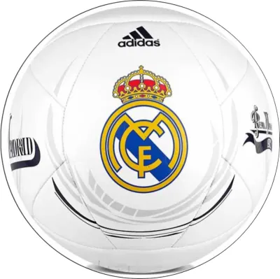 Real Madrid – bílý míč s erbem – jedlý obrázek na dort