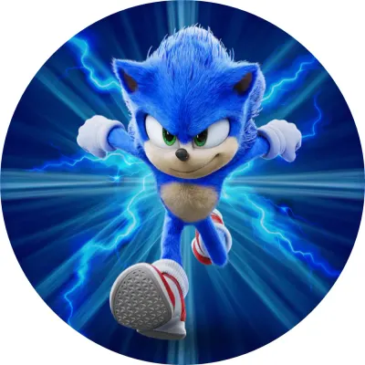 Sonic – v modrých blescích – jedlý obrázek na dort