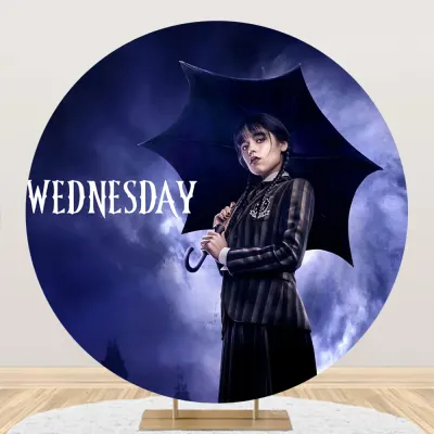 Wednesday na dort – s deštníkem a nápisem – jedlý obrázek na dort