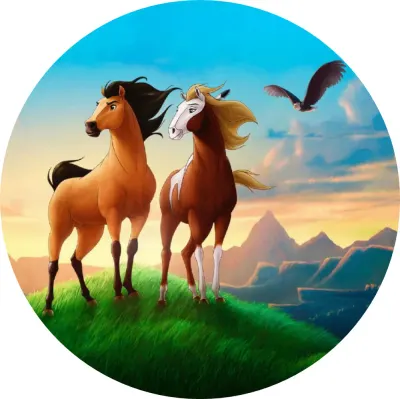 Kůň – Spirit – jedlý obrázek na dort