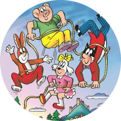 Čtyřlístek – parta v akci – jedlý obrázek na dort