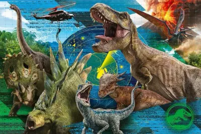 Dinosauři – Jurský svět na šířku – jedlý papír na hranatý dort