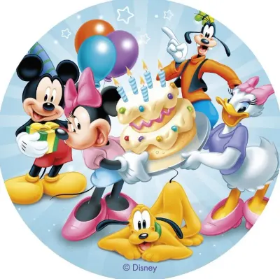 Mickey Mouse – Narozeniny – jedlý obrázek na dort