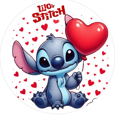 Lilo & Stitch – s červeným srdcem – jedlý obrázek na dort