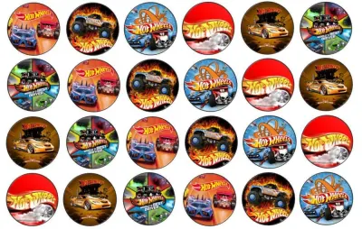 Cupcakes Hot Wheels dortíčky – jedlý papír na cupcakes