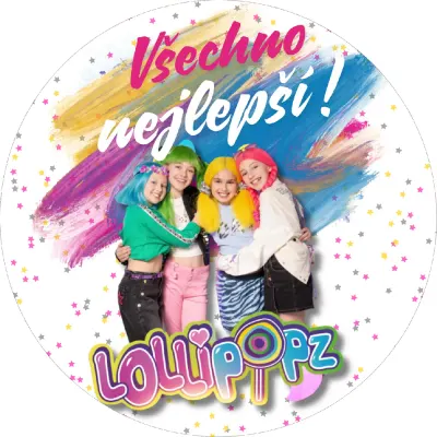 Lollipopz Vše nejlepší jedlý papír na dort i cupcakes – foto s nápisem – jedlý papír na cupcakes