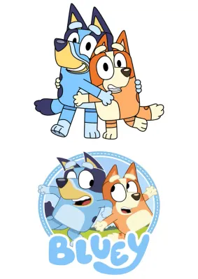 Bluey – set na bok a horní stranu dortu – jedlý papír na hranatý dort