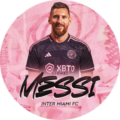 Lionel Messi – Inter Miami na růžovém – jedlý obrázek na dort