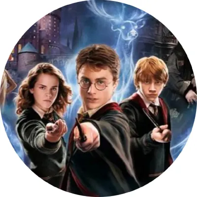 Harry Potter – trio s hůlkami v akci – jedlý obrázek na dort