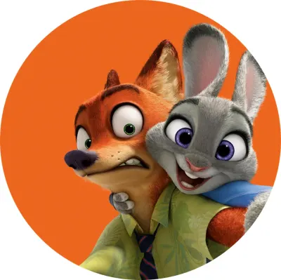 Zootopia – selfie na oranžovém – jedlý obrázek na dort