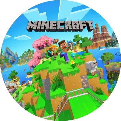 Minecraft – Alex na plovoucím ostrově – jedlý obrázek na dort
