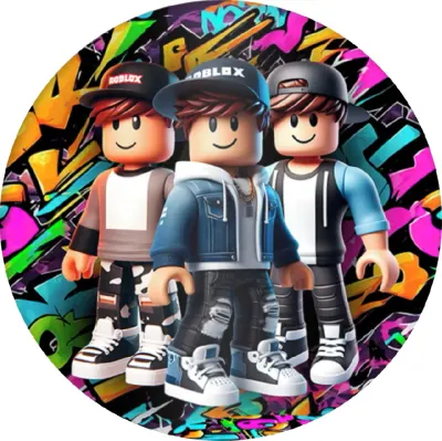 Roblox – parta v graffiti – jedlý obrázek na dort