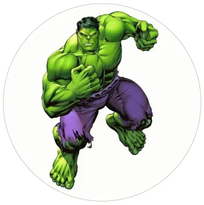 Hulk – skok na bílém – jedlý obrázek na dort