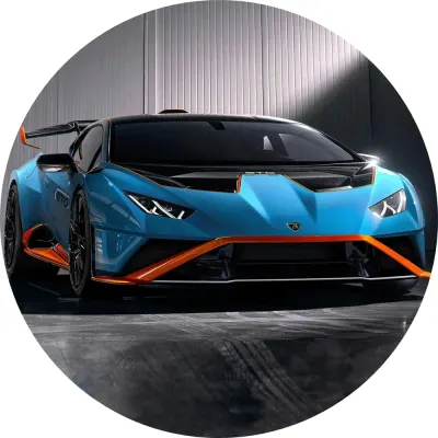 Sporťák Lamborghini – modrý Huracán – jedlý obrázek na dort