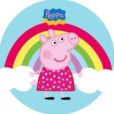 Prasátko Peppa – Duha – jedlý obrázek na dort